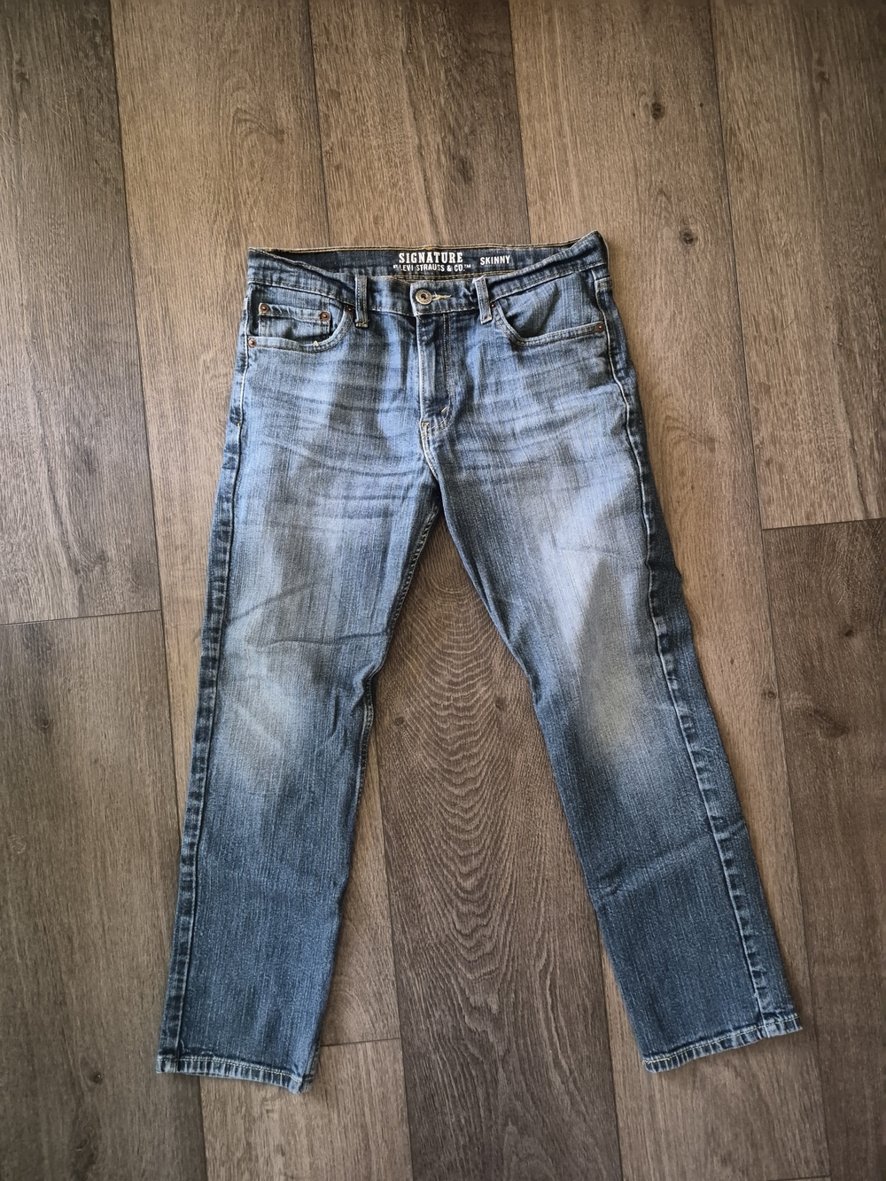 Signature Men's Straight Jeans - Blue Wash